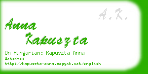 anna kapuszta business card